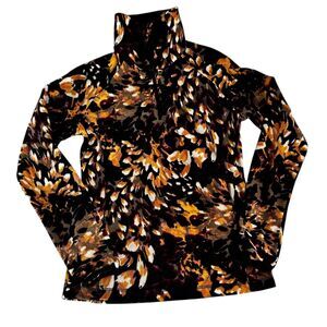 Columbia Women’s Quarter Zip Fleece Pullover – Autumn Floral Print – Size Small